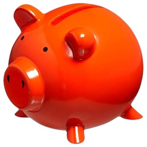 Commercio all'ingrosso a forma di maiale contenitore di soldi personalizzata a forma di ceramica arancione piggy bank