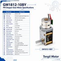 Moteur pas à pas à aimant permanent GM1812-10BY DC 5V à couple élevé avec boîte de vitesses métallique pour équipement médical ISO