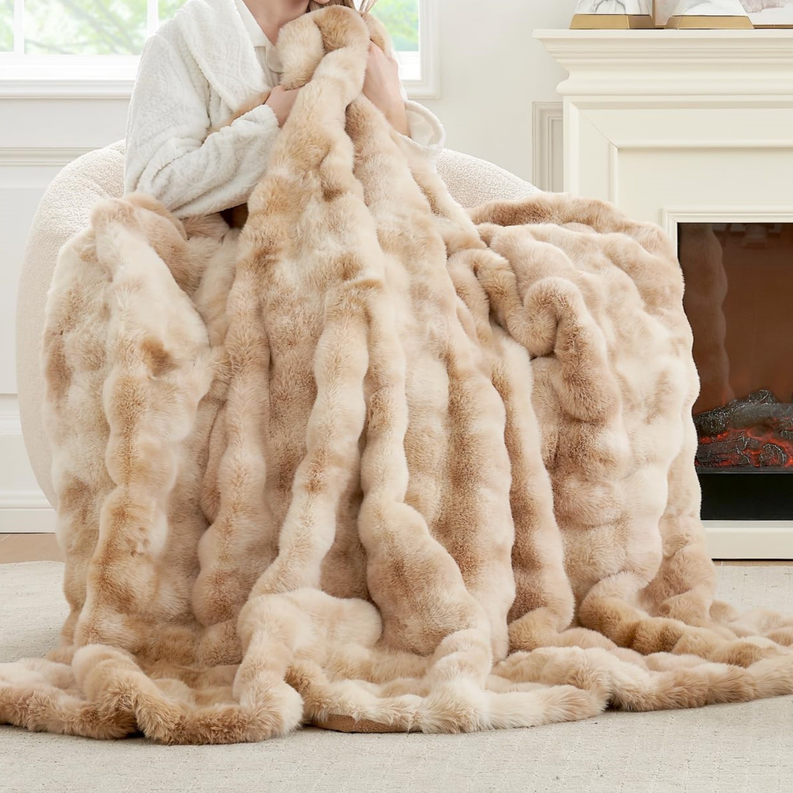 Tie-dye camel clair