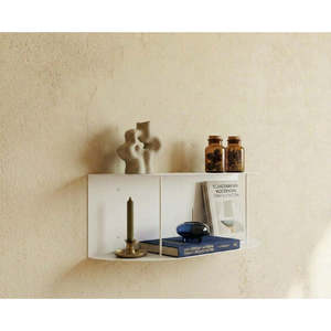Estante de pared metálico Alvar para entrada, de acero con recubrimiento en polvo mate, organizador moderno de pared para llaves, correo y pequeños objetos personales. - Product Image 4