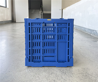 Caisse de stockage pliable et empilable en plastique durable de 600x400x400mm, style maille, pour fruits et légumes, vente en gros et personnalisable