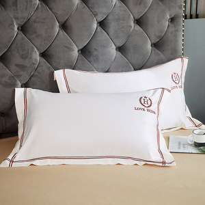 Literie de lit blanc avec Double doublure, ensemble style hôtel au niveau des étoiles, literie brodée - Product Image 4