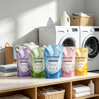 Pochettes à bec verseur personnalisées imprimées, recyclables et réutilisables, sacs souples verticaux avec poignée et bouchon pour liquides, gelée, jus, lessive