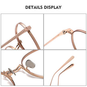 チタン製メガネ ローズゴールド仕上げ 処方箋対応 安全メガネ ソリッドパターン ダイヤモンドフェイスシェイプ ACレンズ素材 - Product Image 5