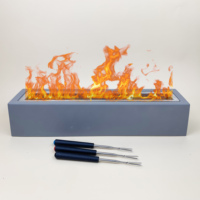 Cheminée de table rectangulaire sans fumée en ciment, brûleur en acier inoxydable, foyer à éthanol, vente en gros d'usine