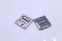 Adaptador de Ranura para Tarjeta SIM Molex Personalizado al por Mayor, Micro SIM Push H1.29, Soporte para Tarjeta, PCB Hembra, Carcasa de Acero Inoxidable, 7 Pines, Niquelado