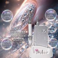 Ponceuse à ongles professionnelle portable OEM à moteur sans balais avec base de charge pour la manucure, le modelage et la pédicure, l'élimination du gel et la formation