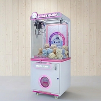 Vente en gros d'usine de mini-jouets en peluche, machine à griffes à pièces, machine à griffes à pièces avec accepteur de pièces pour enfants