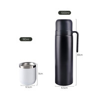1000ML + 6OZ Yerba Mate Kit En Acier Inoxydable Sous Vide Moderne Thé Gourde Thermos Bouteille Mate Tasse Avec Couvercle Yerba Mate Voyage Ensemble