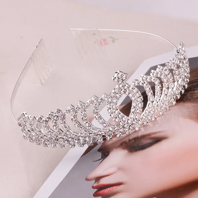 Wedding crown bride crystal crown tiara crowns for brides hair accessories