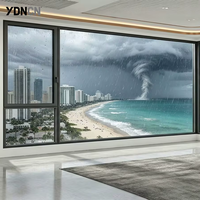 Fenêtre à battant en aluminium homologuée anti-ouragan, à rupture de pont thermique, avec persienne extérieure, approuvée par la Miami-Dade, pour maison et hôtel, modèle Florida Noa