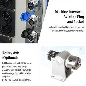 New 20W 50W 100W Portable Split Copper Aluminum Gold Silver <b>Metal</b> Fiber Laser Rotary <b>Engraving</b> & Marking Machine Deep Marking - Product Image 4