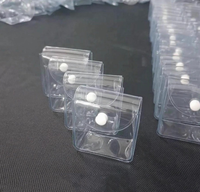 Sacs transparents thermosoudés en PVC fabriqués en usine, mini pochettes pour jouets blind box, étuis pour écouteurs, porte-clés tissés à suspendre à la poussette