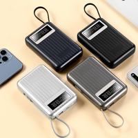 Batterie externe pour ordinateur portable PD 100W à charge rapide, 20000mAh, grande capacité, ABS, câble intégré, affichage numérique, alimentation portable