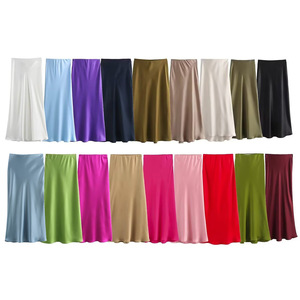 Style français élégant <span class=keywords><strong>longue</strong></span> <span class=keywords><strong>jupe</strong></span> crayon serrée femmes <span class=keywords><strong>taille</strong></span> <span class=keywords><strong>haute</strong></span> une ligne <span class=keywords><strong>jupe</strong></span> <span class=keywords><strong>évasée</strong></span> <span class=keywords><strong>jupe</strong></span> en Satin pour les femmes - Product Image 2