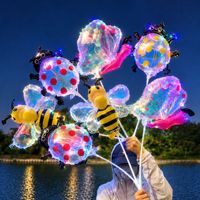 Feiyue Nouveaux Ballons Transparents Lumineux et Colorés en Forme d'Insecte Abeille avec Lumières LED, Accessoires de Jouets pour Marchés Nocturnes d'Été, Parcs et Activités Extérieures