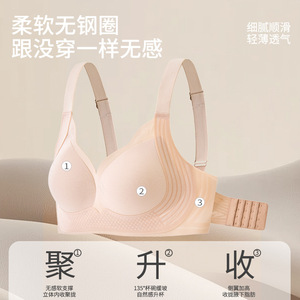 Vente en gros de haute qualité <span class=keywords><strong>grande</strong></span> <span class=keywords><strong>taille</strong></span> <span class=keywords><strong>sans</strong></span> trace de sous-vêtements en <span class=keywords><strong>latex</strong></span> pour femmes confortable push-up <span class=keywords><strong>sans</strong></span> anneau en acier soutien-gorge de maintien souple - Product Image 4