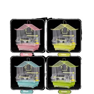 Cage à oiseaux moderne en métal galvanisé de grande taille pour perruches et calopsittes, motif solide, décoration ornementale, fermeture à bouton écologique - Product Image 5