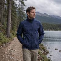 Veste de randonnée sans capuche, softshell, imperméable, coupe-vent, pour la montagne, la randonnée, les voyages et les trajets quotidiens