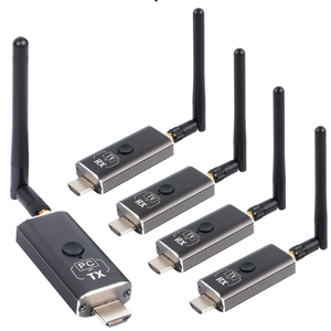 Oright Nouvelle Arrivée 150m Sans Fil Extender Émetteur Récepteur 1TX 1/2/3/4 RX 1080P 60Hz 5.8GHz <span class=keywords><strong>WiFi</strong></span> En Alliage D'aluminium Titane - Product Image 1