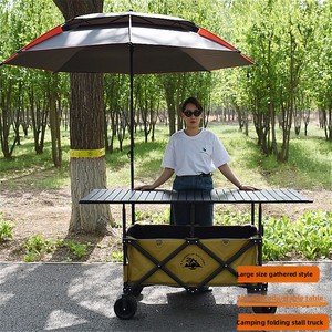 <span class=keywords><strong>Chariot</strong></span> de camping <span class=keywords><strong>pliable</strong></span> à quatre roues <span class=keywords><strong>avec</strong></span> table réglable en hauteur et <span class=keywords><strong>toit</strong></span> pare-soleil pour le shopping et le stockage, OEM disponible - Product Image 3