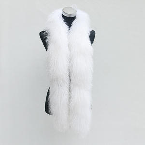 160cm mode mongole agneau fourrure châle moelleux longue étole Tibet agneau fourrure écharpe - Product Image 4