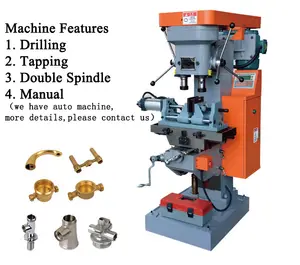 Automatic dual spindle faucet making drilling and tapping machine / High efficient tapping machine electric drill machine