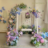Fleurs artificielles en soie faites à la main, style moderne, décoration de mariage, respectueuses de l'environnement, durables, réutilisables, violettes, pour exposition extérieure