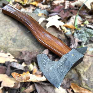 High Quality Damascus Steel Bearded <b>Axe</b> Hand Forged Wood <b>Handle</b> Custom Logo Outdoor Camping <b>Axe</b> Wholesale Custom Damascus <b>Axes</b> - Product Image 3