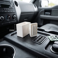 SETOCONT Weißer 33 MM OBD-Stecker mit Rückabdeckung OBD2-Gehäuse OBDII-Gehäuse