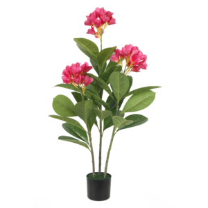 Proveedores de Guangdong Plantas verdes falsas de alta simulación con maceta Plumeria Rubra Árbol de flores rojas para decoración interior y exterior - Product Image 2