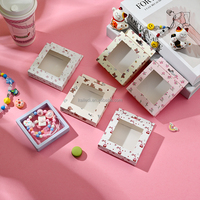 Boîte à bijoux en PVC personnalisée en gros, imprimée avec des dessins animés mignons, pour bracelets, colliers et accessoires pour cheveux, emballage cadeau en papier