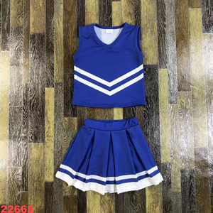 En stock, 6 couleurs, vêtements de sport sans manches, ensemble deux pièces pour filles, uniforme de cheerleading, ensembles de yoga pour enfants - Product Image 2