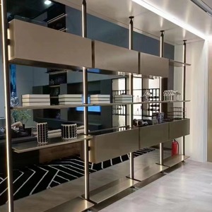 Armoire de rangement pour chambre à coucher, en aluminium, avec poteau LED, design moderne, portes coulissantes, 5+ tiroirs, étagères en verre, meubles de maison - Product Image 1