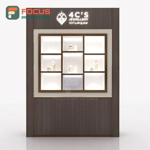 Luxury Metal Wooden Jewelry Display Cabinet Glass LED Lighting High-End Retail Boutique Showcase Interior Display Stand - Product Image 3