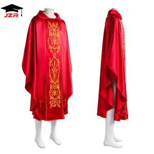 Robe de prêtre d'église, robe religieuse, chasuble, broderie, manches longues, couleur - Product Image 3