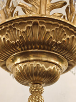 Luxe Antique Cuivre Rétro Français Laiton Vintage Hôtel Lobby Pendentif Lumière Duplex Villa Cristal Feuille De Palmier Branche D'arbre Lustre
