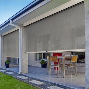 Stores verticaux coupe-vent à fermeture éclair, manuels ou motorisés, pour terrasse extérieure, pare-soleil en polyester/aluminium - Product Image 3
