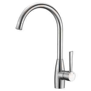 Robinet de <span class=keywords><strong>cuisine</strong></span> en acier inoxydable 304 à montage sur pont avec 1 poignée, finition brossée, noyau de valve en céramique - Product Image 2