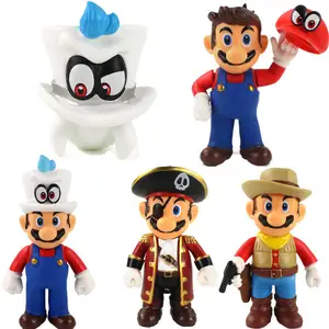 Super Mario Mario Anime boneka mainan buatan tangan Model dekorasi Louis Key Super Mario figur aksi buatan tangan