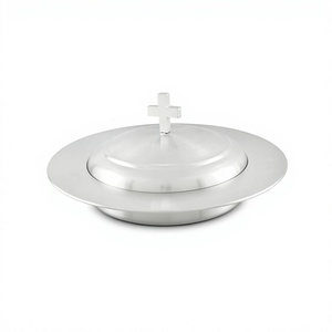 Plateau de service en acier inoxydable, finition polie, qualité commerciale, compatible lave-vaisselle, facile à nettoyer, durable, adapté aux aliments, utilisation en église - Product Image 1