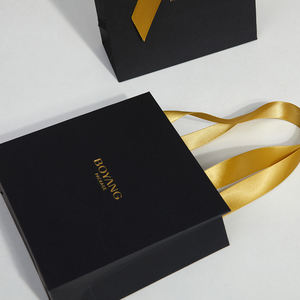 Boyang ผู้ผลิตถุงกระดาษสีดำที่กำหนดเองเครื่องประดับของขวัญถุงบรรจุภัณฑ์ - Product Image 6