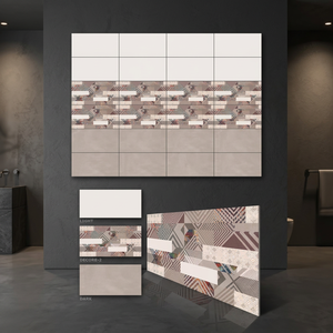 Carreaux de mosaïque en marbre numérique design pour sol et mur, Vistaar Firebrick Outdoor 300x600mm, pour hall d'hôtel, en céramique - Product Image 4