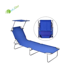 YumuQ Esterno Portatile In Metallo Pieghevole In Acciaio Reclinabile Beach Chaise Sun Lounge/Letto Lettino Sedia