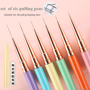 Pinceaux à liner pour ongles couleur bonbon, stylos de peinture acrylique, pinceaux à rayures pour nail art, outils de beauté - Product Image 2