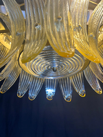 Lustre en verre de Murano Art Déco antique du milieu du siècle, grand luminaire suspendu de luxe pour villa, salon, hall d'hôtel