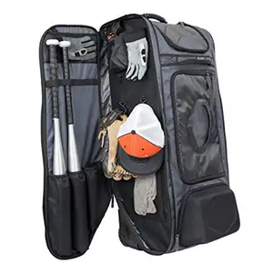 롤링 소프트볼 박쥐 가방 바퀴 야구 포수 가방 청소년 플레이어 코치 기어 가방