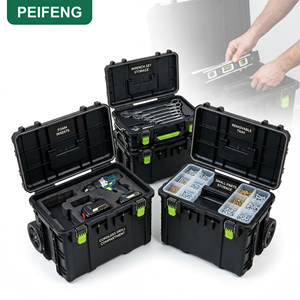 PEIFENG 3 in 1 Combination Trolley <strong>Tool</strong> <strong>Box</strong> With Pull Handle Stackable Rolling <strong>Tool</strong> Storage Case Set - Product Image 4