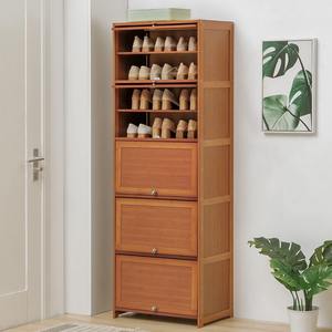 Casa moderna stile semplice grande spazio di archiviazione 5 strati marrone scarpiera mobile in legno resistente per l'applicazione di ingresso - Product Image 1