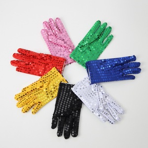 Gants en paillettes argentées pour adultes et enfants, gants en maille à paillettes, mitaines de danse à paillettes pour accessoire de costume de robe - Product Image 5